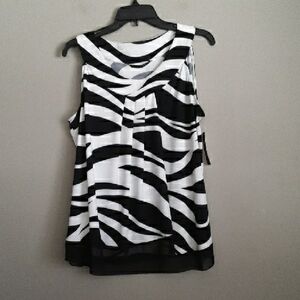 Zac & Rachel Black and White Zebra Print Top